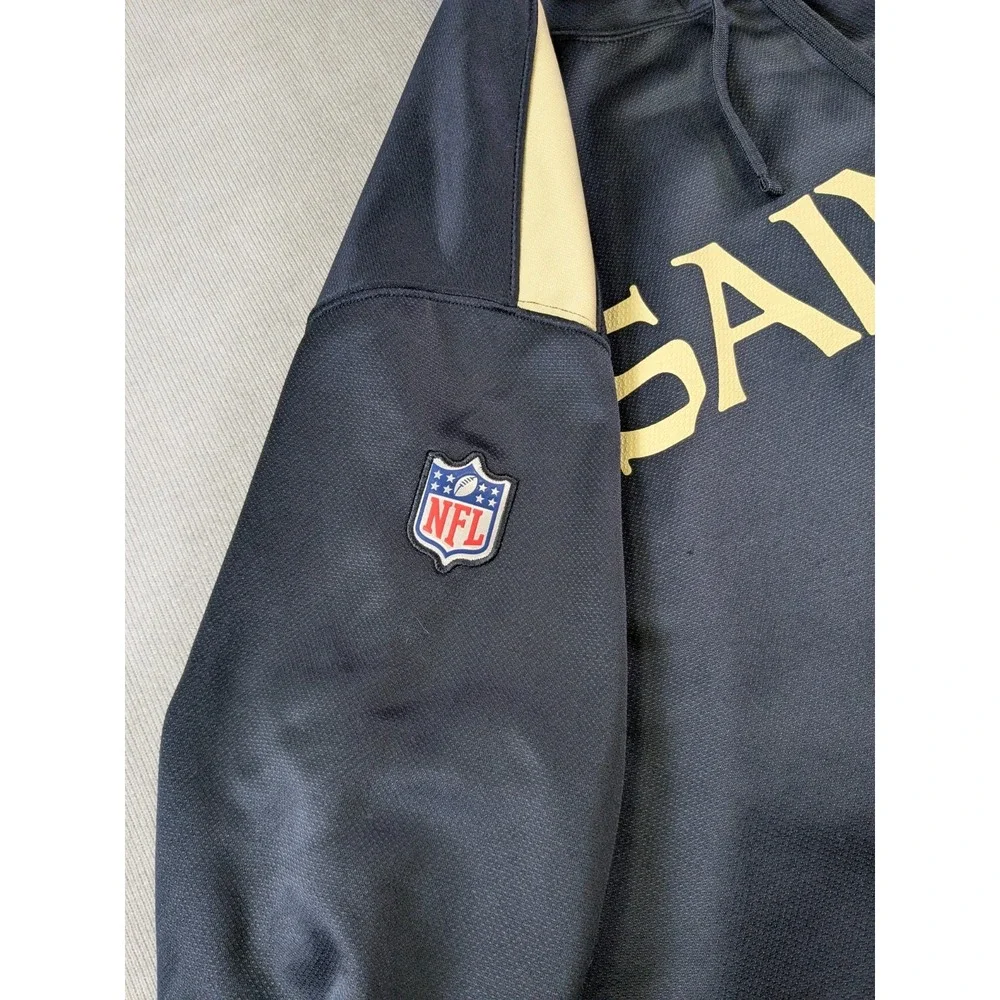 New Orleans Saints Hoodie Mens 2XL XXL Black Nike Sweatshirt Therma-Fit Pullover
